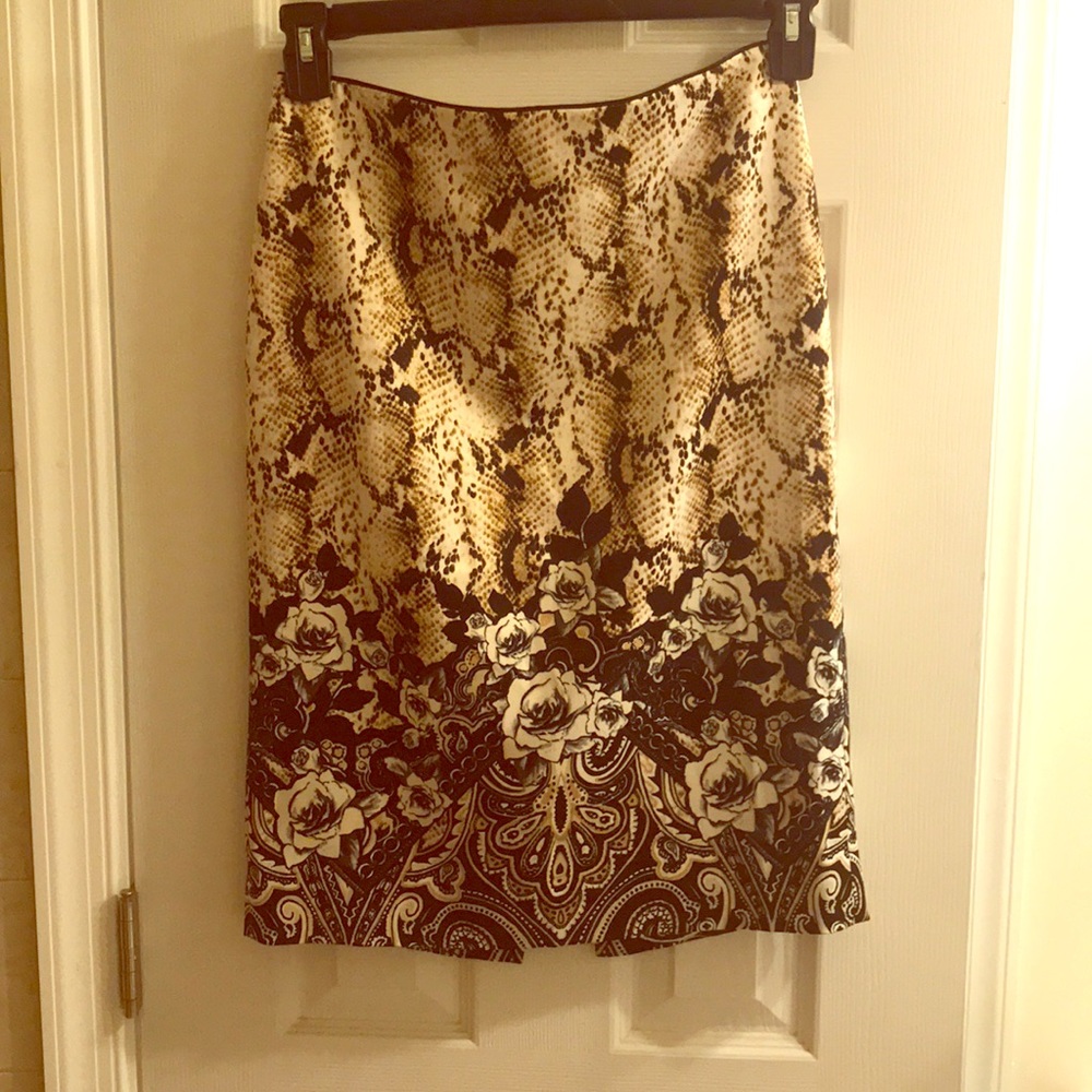 WHBM Animal/Floral Print Pencil Skirt